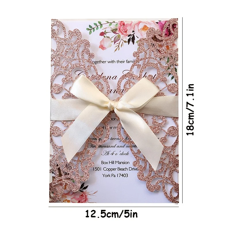 10pcs Laser Cut Wedding Invitations Cards Tags Vintage Wedding Bridal Gift Greeting Card Event Party Birthday Deccor Supplies