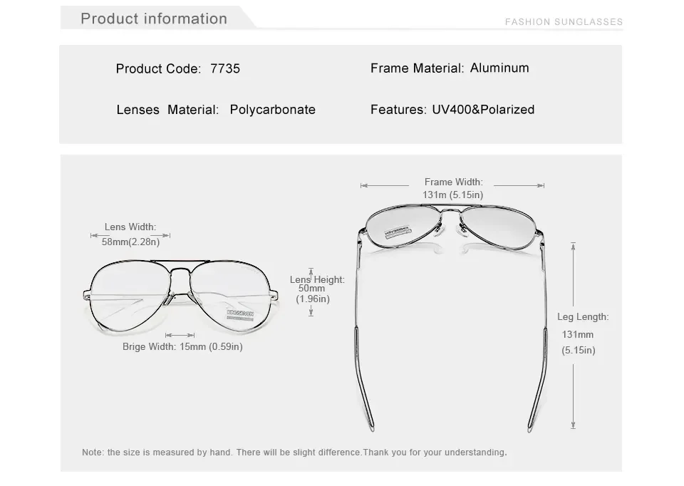 Echte KINGSEVEN Männer Aluminium Sonnenbrille Polarisierte UV400 Spiegel Männliche Sonnenbrille Für Frauen Angeln Fahren Brillen – Detail 2