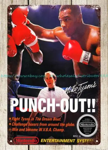 1987 Mike Tyson's Punch Out metal tin sign wall posters for home