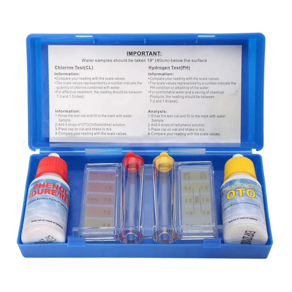 PH Chlorine Water Test Kit Tester Hydrotool Testing Kit Swimming Pool Water Alkalinity Test Hydroponics Aquarium Accessories