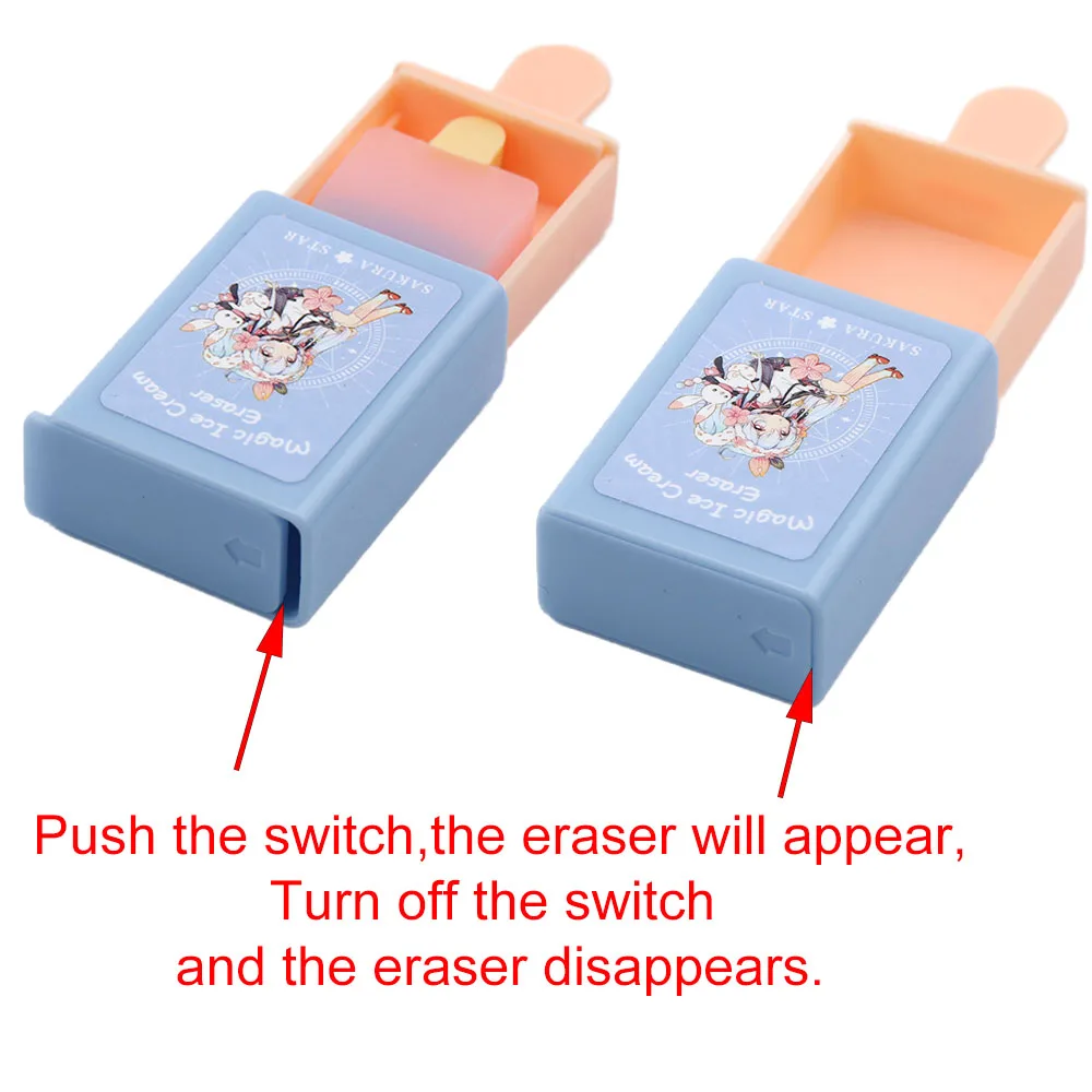 كارتون لطيف Kawaii ماجيك الآيس كريم ممحاة مطاطية الجدة القرطاسية مكتب اللوازم المدرسية