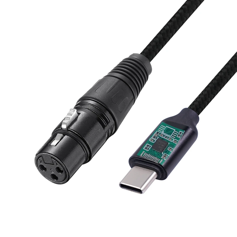 USB C To XLR Female Cable, USB C Microphone Cable Type C Male To XLR Female Mic Link Studio Audio Cord (2M/6.6FT)