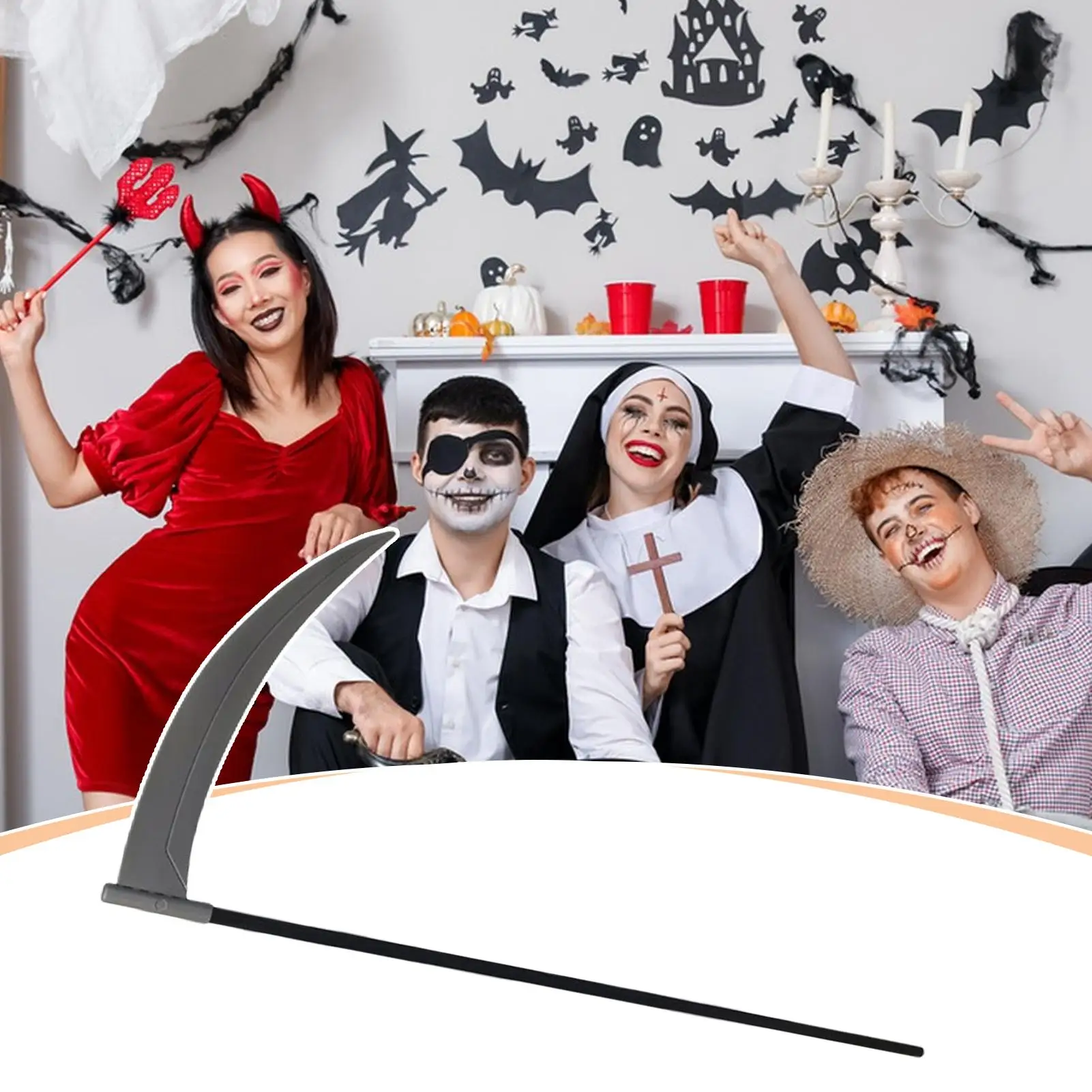 تجهيزات حفلة الهالوين المنجل Halberd تجهيزات حفلة الهالوين دور تقليد ملحقات اللعبة لوازم قابلة للفصل لمرحلة ذات طابع احتفالي