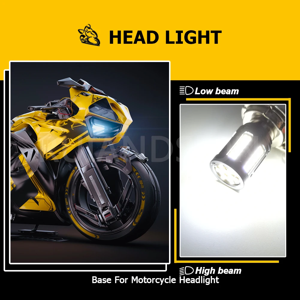 P26S P15S White Light Powerful 2000LM Universal Motorcycle LED Headlight Bulb Moto Scooter Motorbike Moped 84SMD 12-30V Headlamp