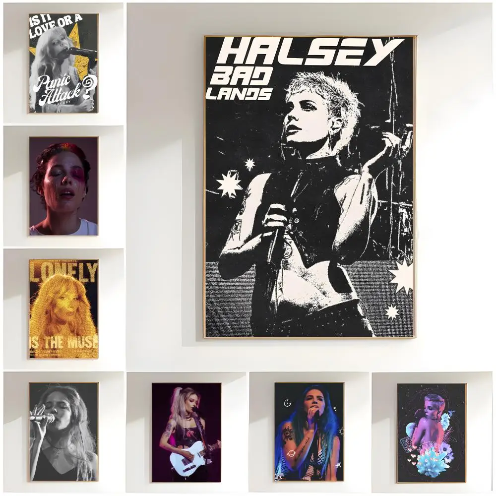 pop singer h-halsey Poster Classic Wall Art  Home Decor  Peel and Stick Unframed