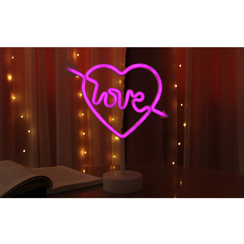 

LED Loving Heart Shape Neon Light Powered Decorative Love Lamp for Valentine Party Home Office Bar Festival