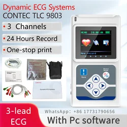 CONTEC TLC9803 3 Channels Recordable Machine Dynamic ECG Holter System monitoring tester Monitor health care