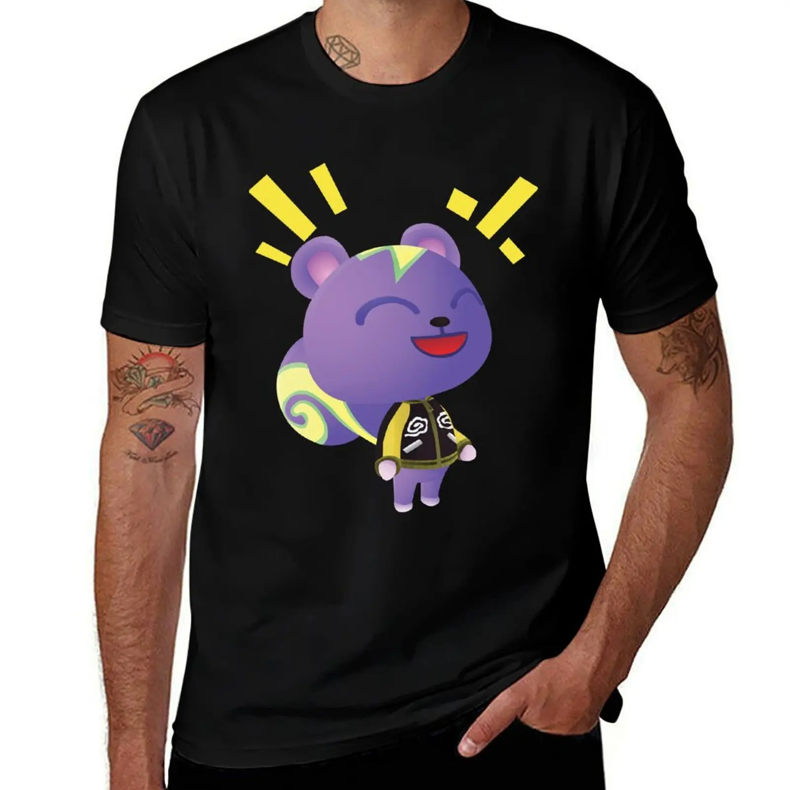 Static Laughing T-Shirt Plus Size Simple Casual Top T-Shirt