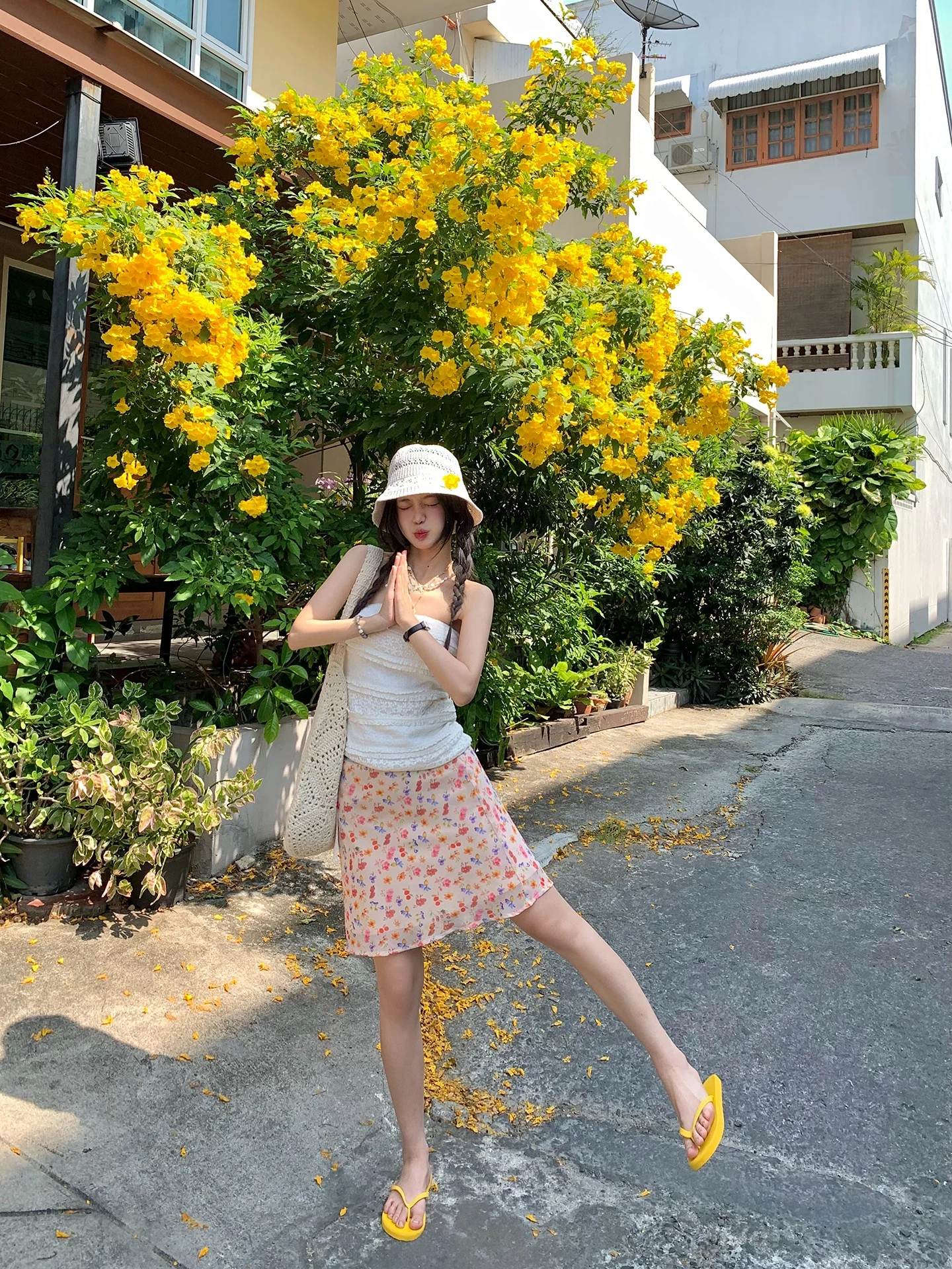 

Юбка с цветочным принтом женская весенне-летняя, свободного кроя, с низкой талией, А-силуэт, повседневная, из полиэстера