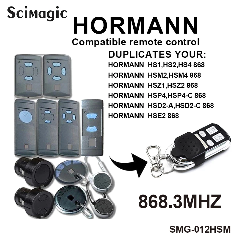 Transmisor de mano HORMANN. Para diferentes frecuencias 868MHz 433MHz 40.685MHz Control remoto de garaje. HORMANN HSM4 HS4 Abrepuertas