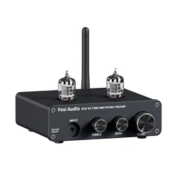 Fosi Audio Bluetooth Phono Preamp for Turntable Phonograph Preamplifier With GE5654 Vacuum Tube Amplifier HiFi BOX X3