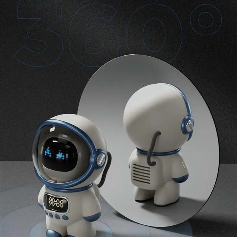 DT75BG Astronaut Smart Bluetooth Speaker AI Voice HiFi Audio Desktop Multifunctional Audio New Digital Alarm Clock FM Radio,A