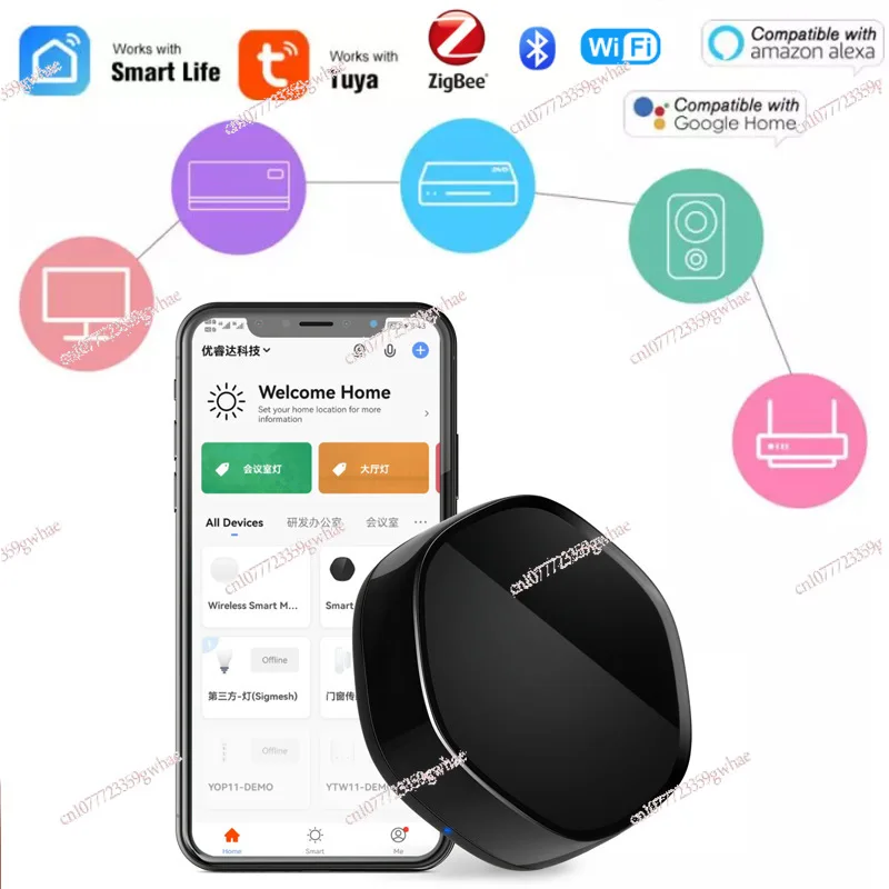 

Многорежимный шлюз Zigbee Bluetooth, универсальный инфракрасный пульт дистанционного управления, поддержка дистанционного управления Alexa