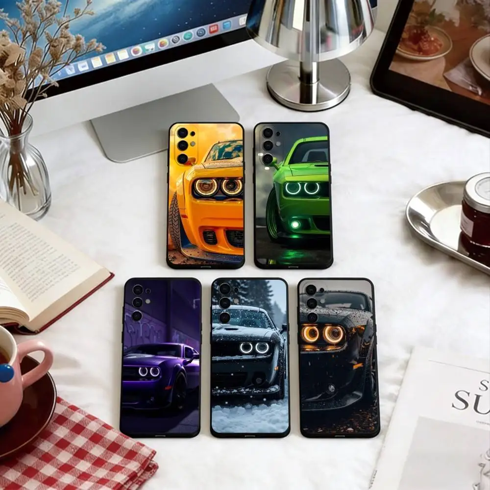 Retro Muscle Car Phone Case For Samsung S25,S24,S21,S22,S23,S30,Ultra,S20,Plus,Fe,Soft Black Cover