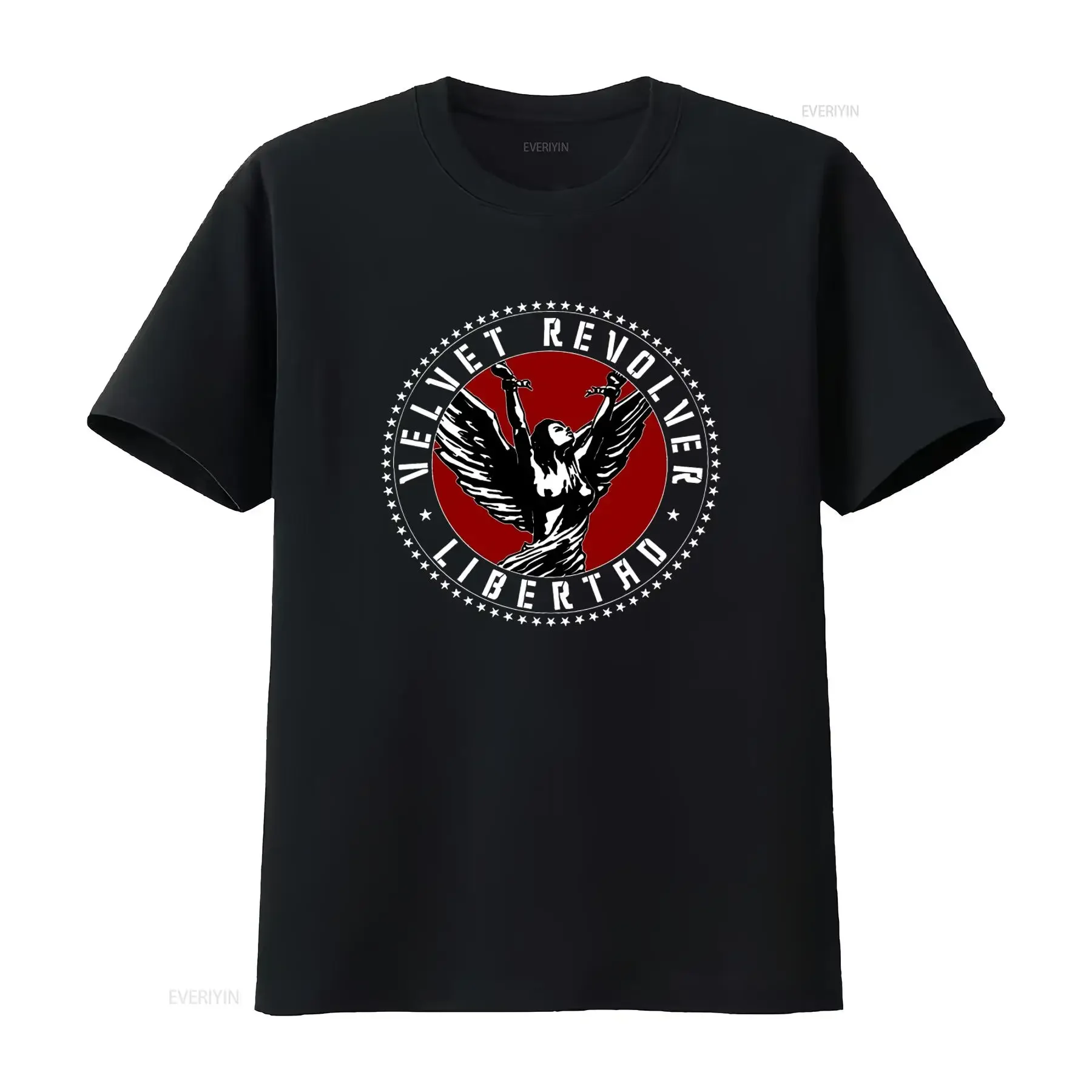 Velvet Revolver Libertad T Shirt for Men Bold Design with Winged Figure and Star Accents vintage Washed Stretched Soft
