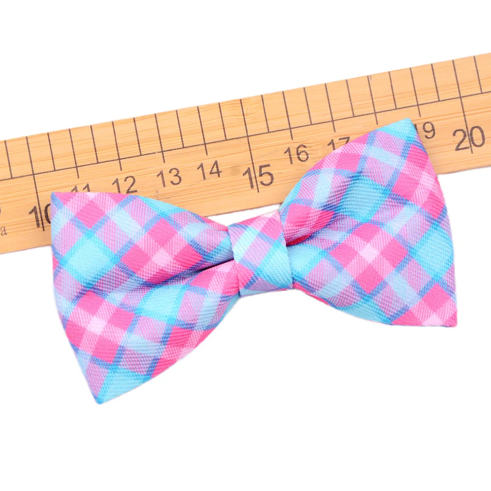 50/100 pcs Plaid Dog Collar Bow Tie Valentine\'s Day Pet Supplies Removable Dog Bow Ties Collar Decoration Love Dog Accessories