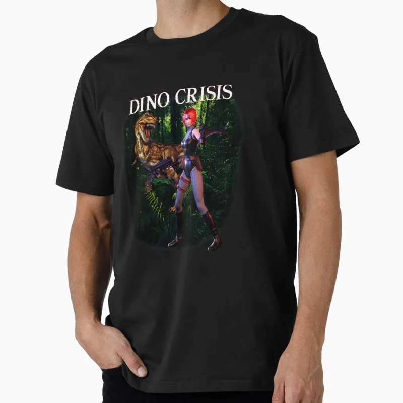 Regina T-Rex Dino Crisis Survival horror Gift T-Shirt for gamer 100% cotton short sleeve Graphic Tee Y2K clothes All size tops