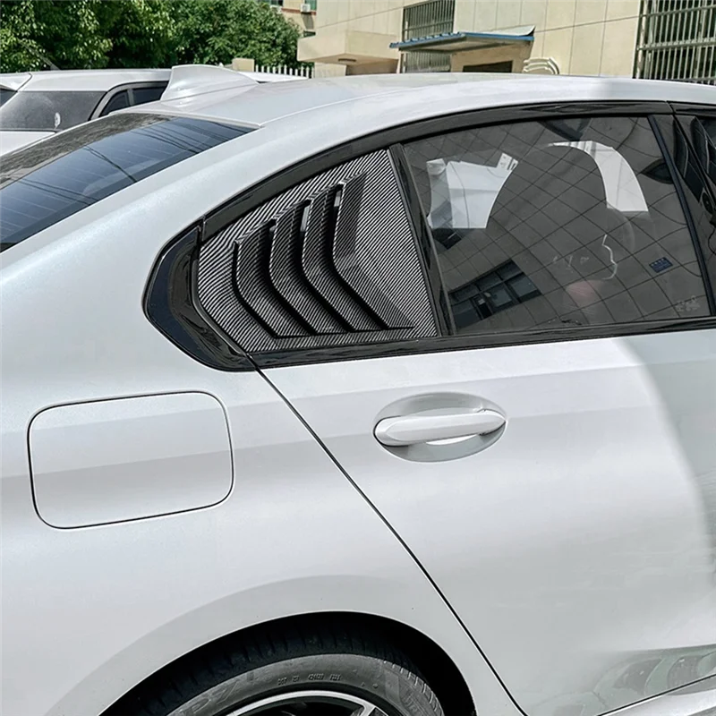 Car Rear Window Louvers Triangle Shutter Sticker Trim Accessories for 3 Series G28 G20(Carbon)