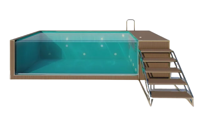 Custom-made Pool Outdoor Fiberglass Underground Pool Outdoor Metal Frame