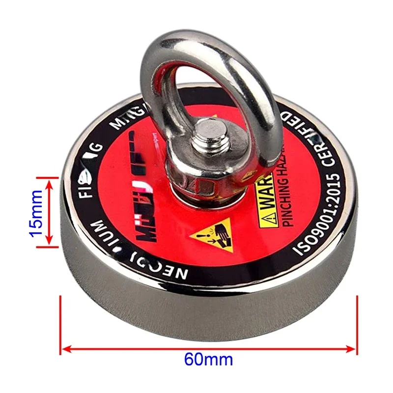 Countersunk Cup Fishing magnet in Magnetic Materials 400lbs Strong Search Magnets N52 Neodymium 20m 66 Feet Durable Rope