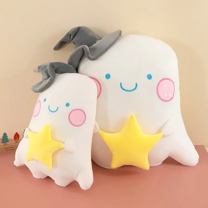 

35/55Cm Cute Little Ghost Star Doll Halloween Love Gift Trend Throw Pillow Living Room Ornament Sofa Cushion Car Seat Cushion