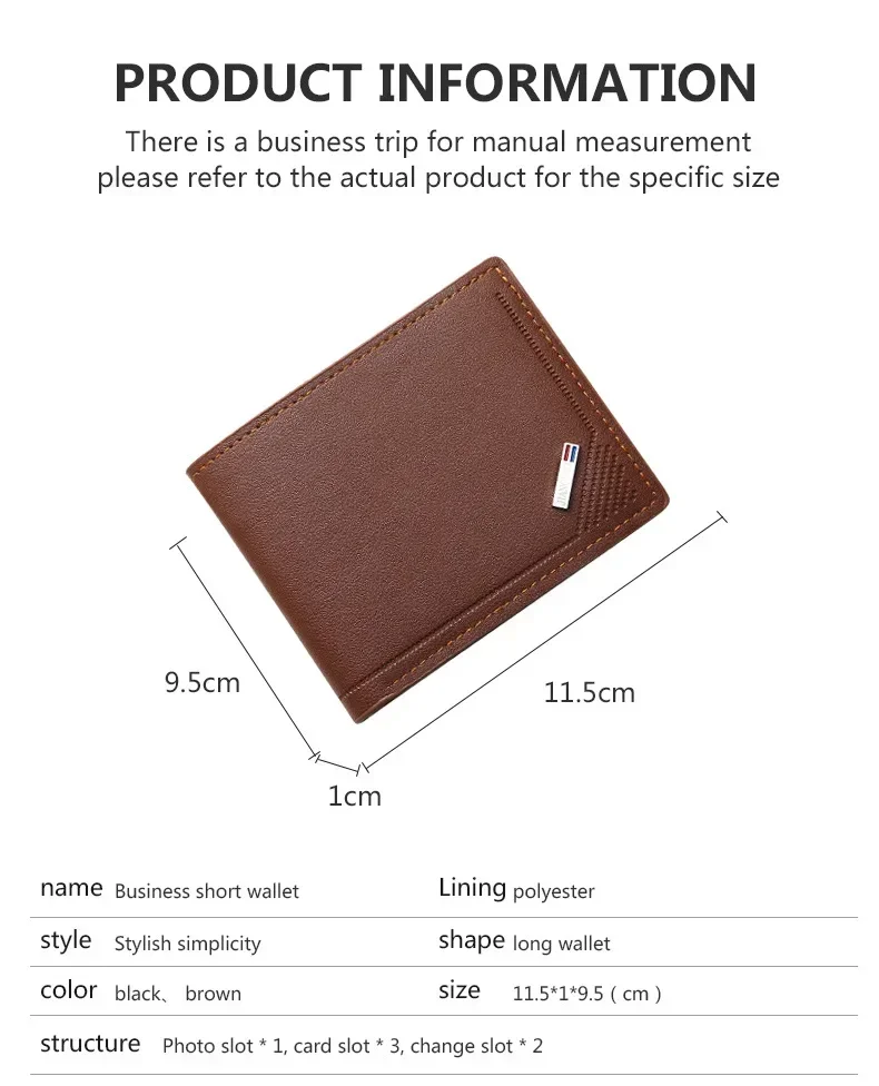 Men Inserts Foldable Wallets Picture Coin Slim Purses Business Money Credit ID Cards Holders Vintage Protection Capacity Bags