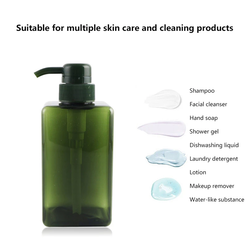 100-650ml Square Bottle Liquid Soap Whipped Mousse Points Bottling Shampoo Lotion Shower Gel Pump Bottlesnding Soap Dispenser