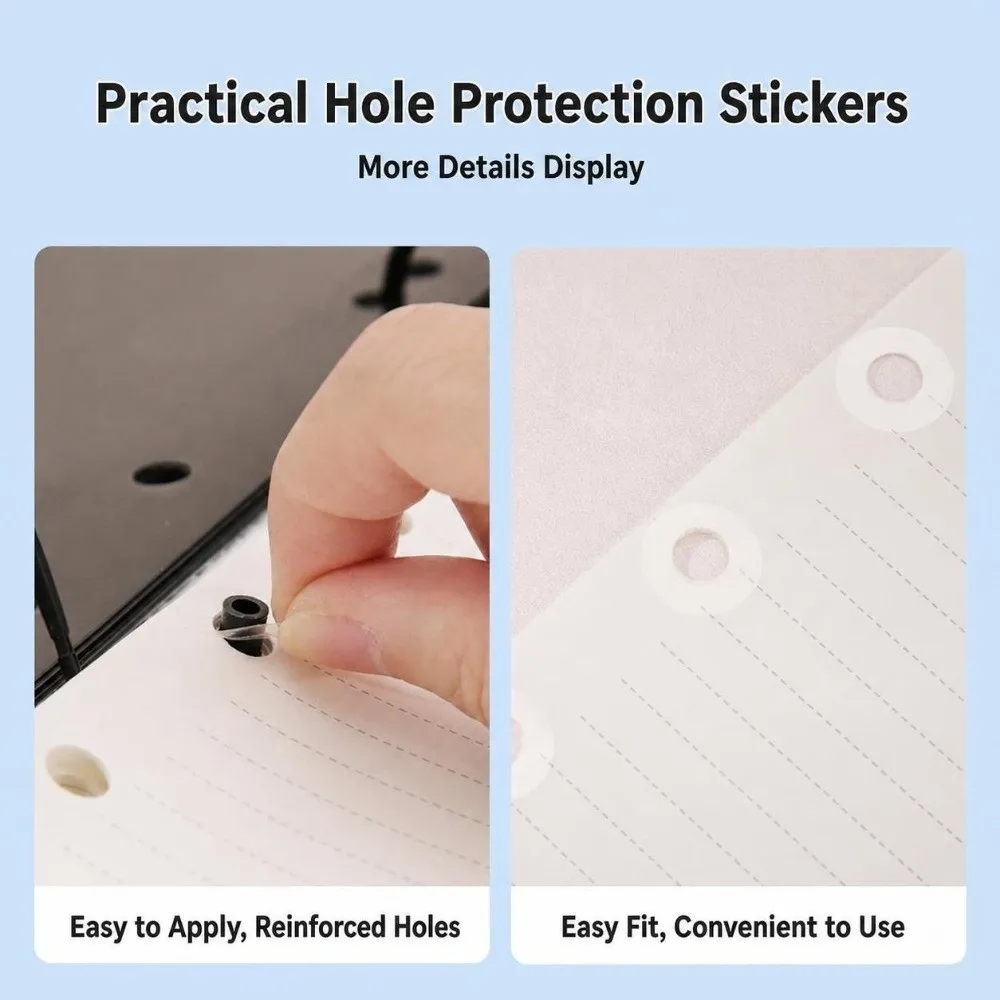 200Pcs Clear Hole Reinforcement Stickers 8mm Inner Diameter Prevent Paper Tear Binder Hole Protector Round