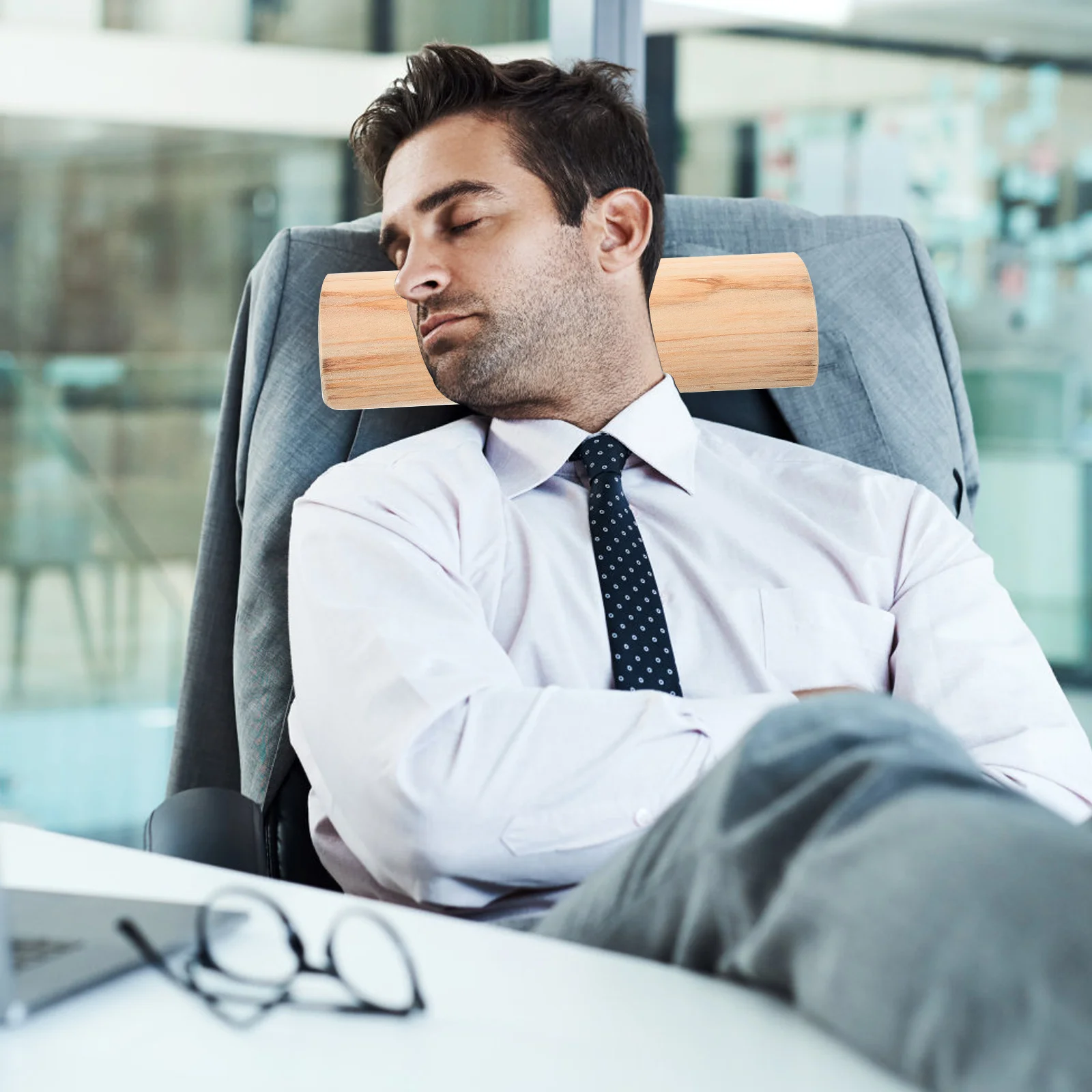 

Wooden Neck Pillow Cervical Sweat Steam Sauna Pillow Smooth Surface Massage Sauna Accessories Steam Room Supply