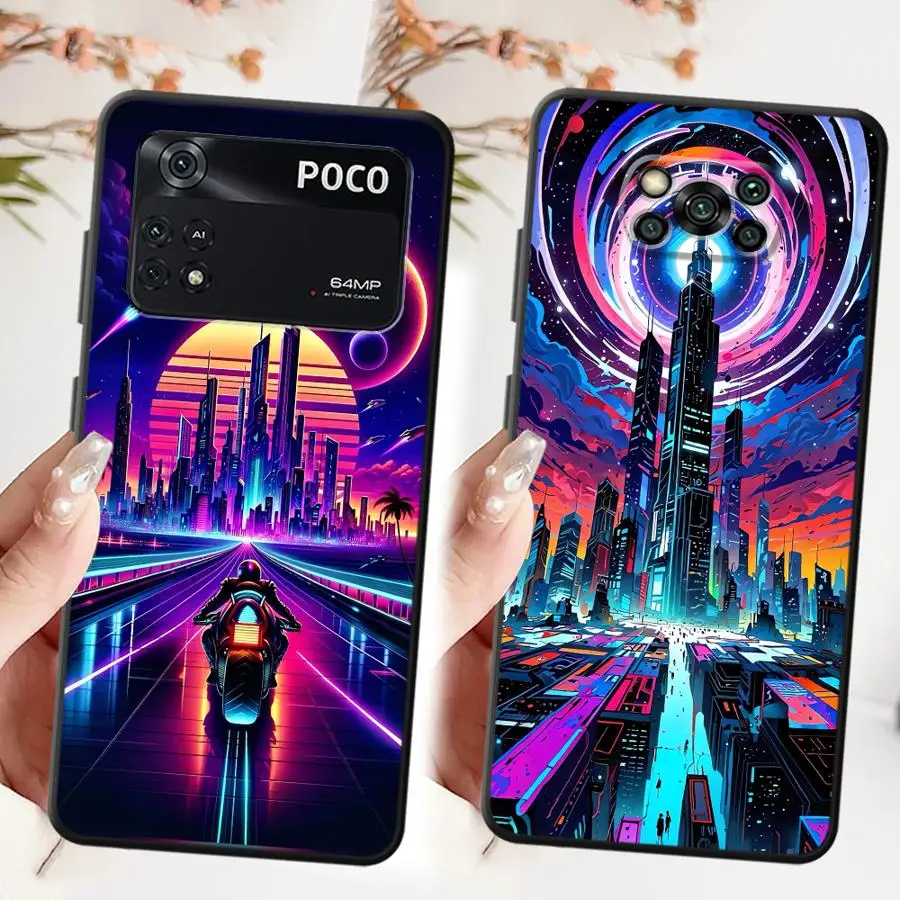 حافظة SCI-FI City لهاتف Xiaomi Poco F3 F4 F5 X3 X4 X5 C65 C50 M5 C51 M3 M4 Pro غطاء خلفي ناعم #5