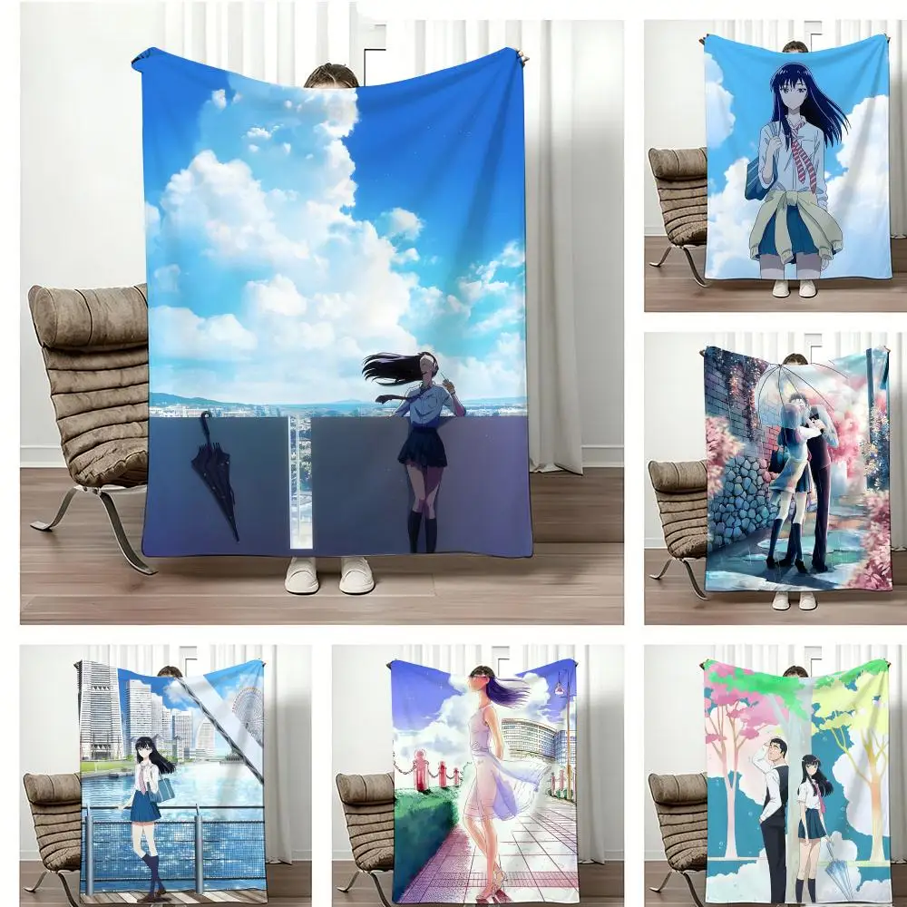 Anime A-AfterS theS RainS Throw Lightweight 240g Flannel Blanket Soft Skin-friendly for Summer Cooling