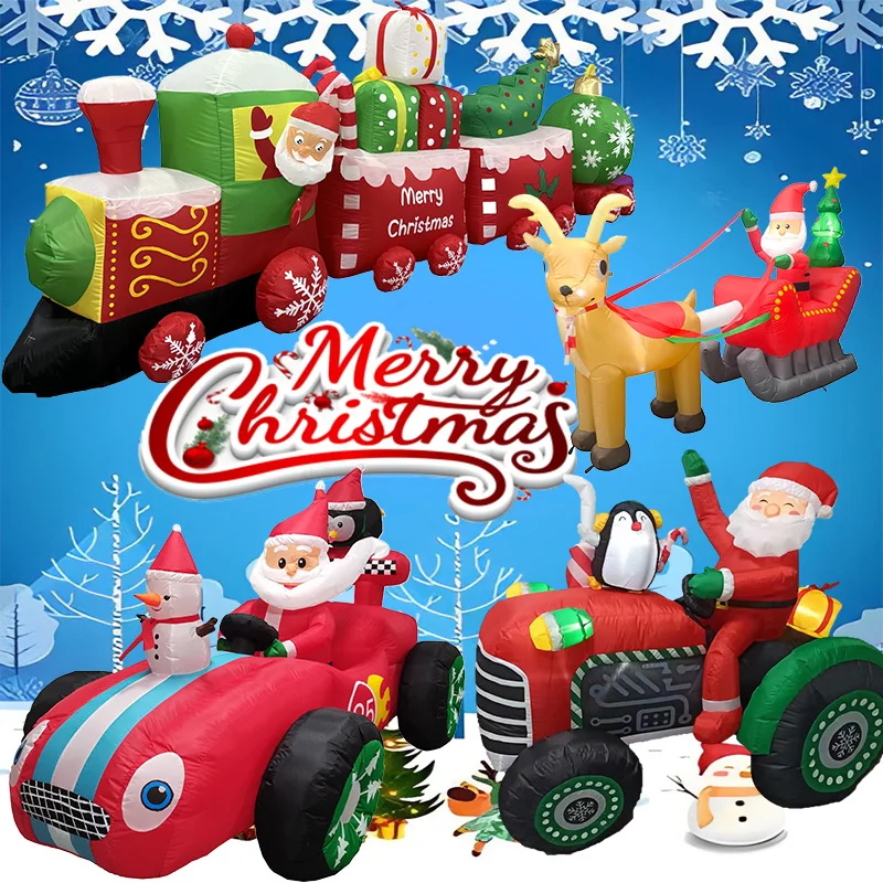 

Inflatable Toys Christmas Style Vehicles Decorations Model Built-in LEDs Party New Year Outdoor Ornament Xmas Garden Decor Props