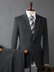 BK053Business Men's Casual Suit Wedding Spring and Autumn Dress Set