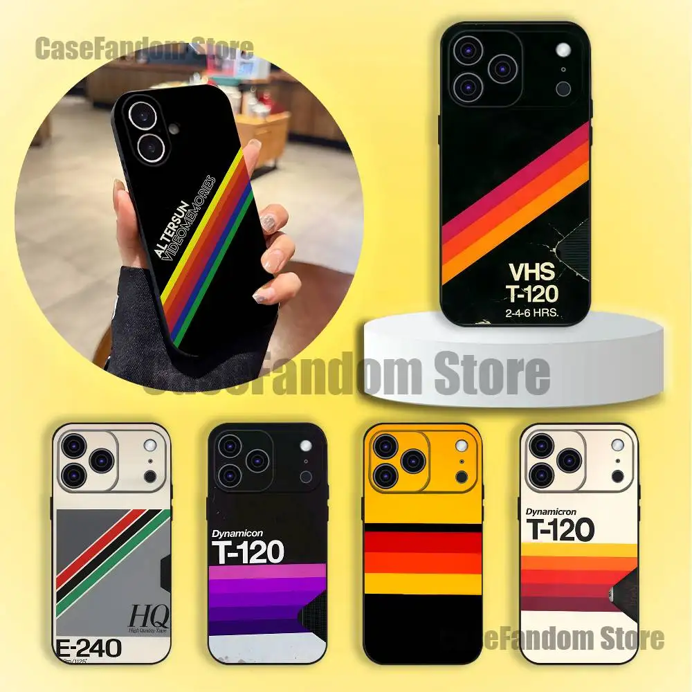 

Retro VHS Video Tape Cassette Phone Case For iPhone 17,16,15,14,13,12,11,Pro,Max,Plus Black Soft Cover
