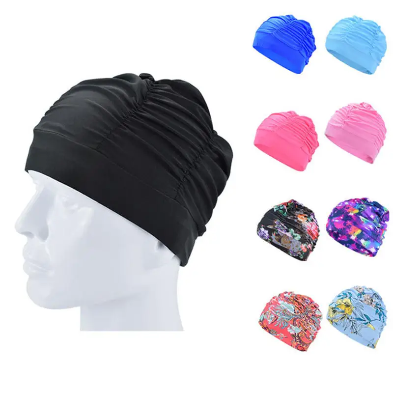 Schwimmkappe Unisex für Mädchen mit langen Haaren, Badekappe, Stretch-Turban, Einheitsgröße, für Schwimmbad und Sport
