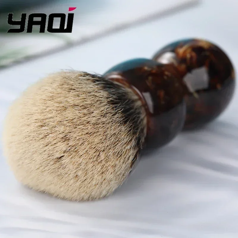 Щетка для бритья Портативная влажная щетка для бритья YAQI Caramel 26 мм Двухполосная щетка для волос барсука Мужские кисти для влажного бритья Yaqi