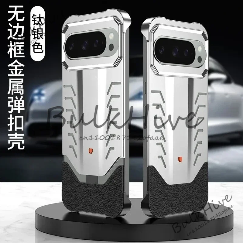 

Чехол для мобильного телефона Google PIXEL9, эластичная пряжка из кожи Napa из алюминиевого сплава без рамок, рассеивание тепла и защита от падения.