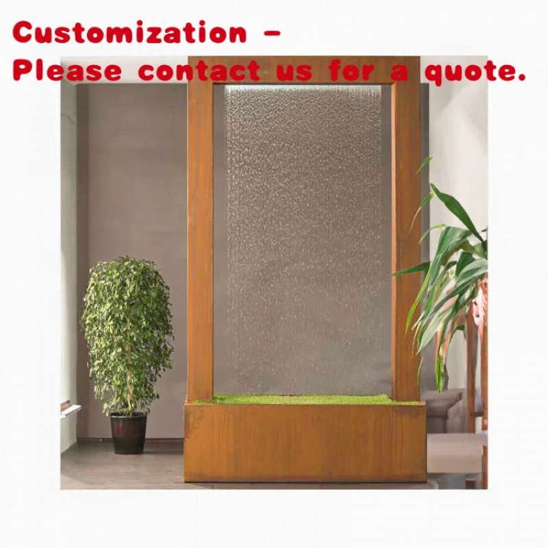 custom.Landscaping Feature Outdoor Weather-resistant Steel Garden Waterfall Fountain Garden Waterfall Curtain