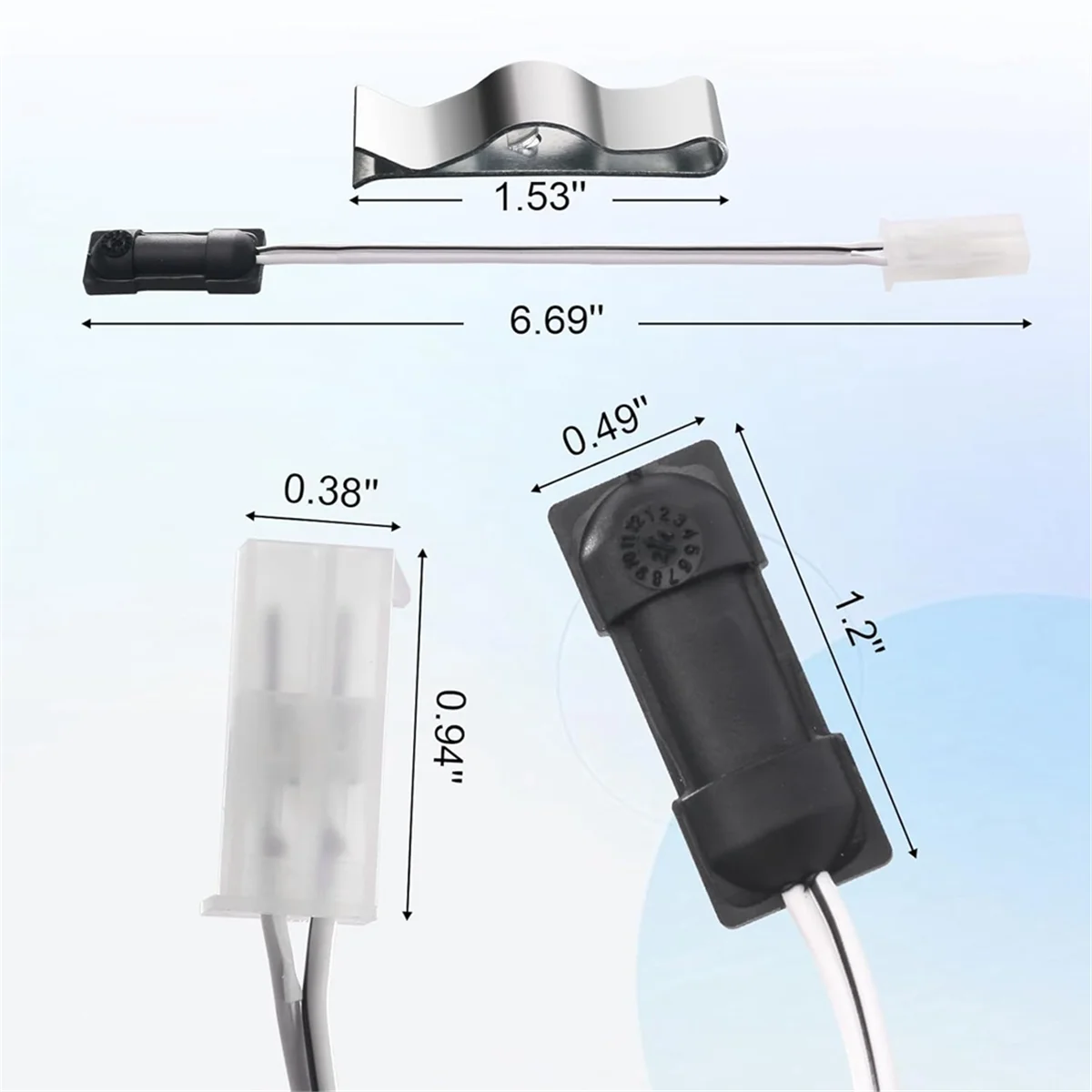 

ABNJ 629409 Rv Refrigerator Sensor for Thermistor Sensor Replacement Parts and Refrigerator Thermistor Mounting Clip