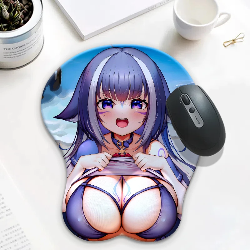 لوحة ماوس كبيرة الحجم من الرسوم المتحركة Shylily Boob، حصيرة مكتبية، لوحة ماوس مسند للمعصم من Youtuber Virtual