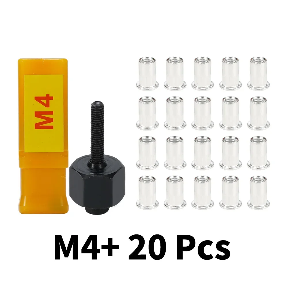 21pcs Hand Rivet Nut Gun Stainless Nuts Set Riveter Tool M3 M4 M5 M6 M8 M10 For Rivet Nut Gun Riveting Riveter Tool