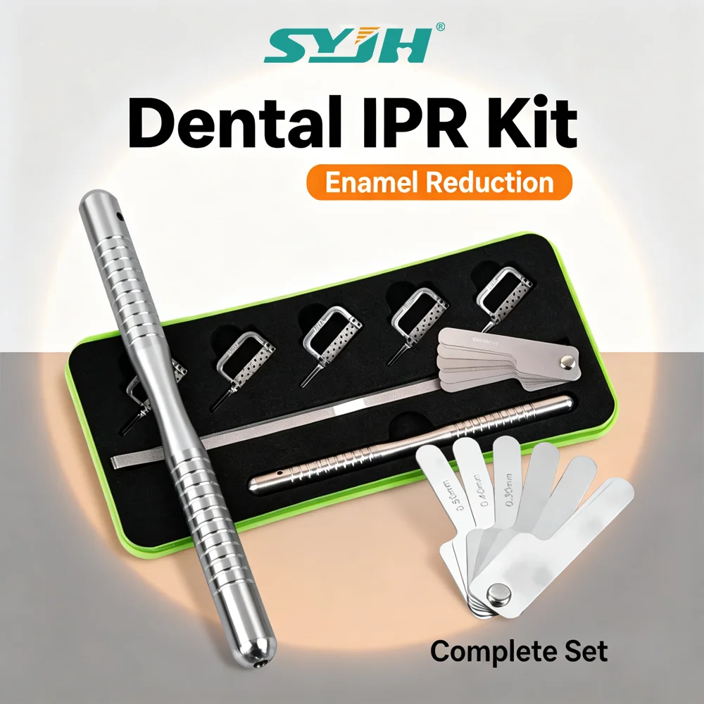 SYJH IPR System Strip Kit Orthodontics Slicing Tool Dentistry Automatic Double Sided Handle Measuring Tape Use Stainless Steel