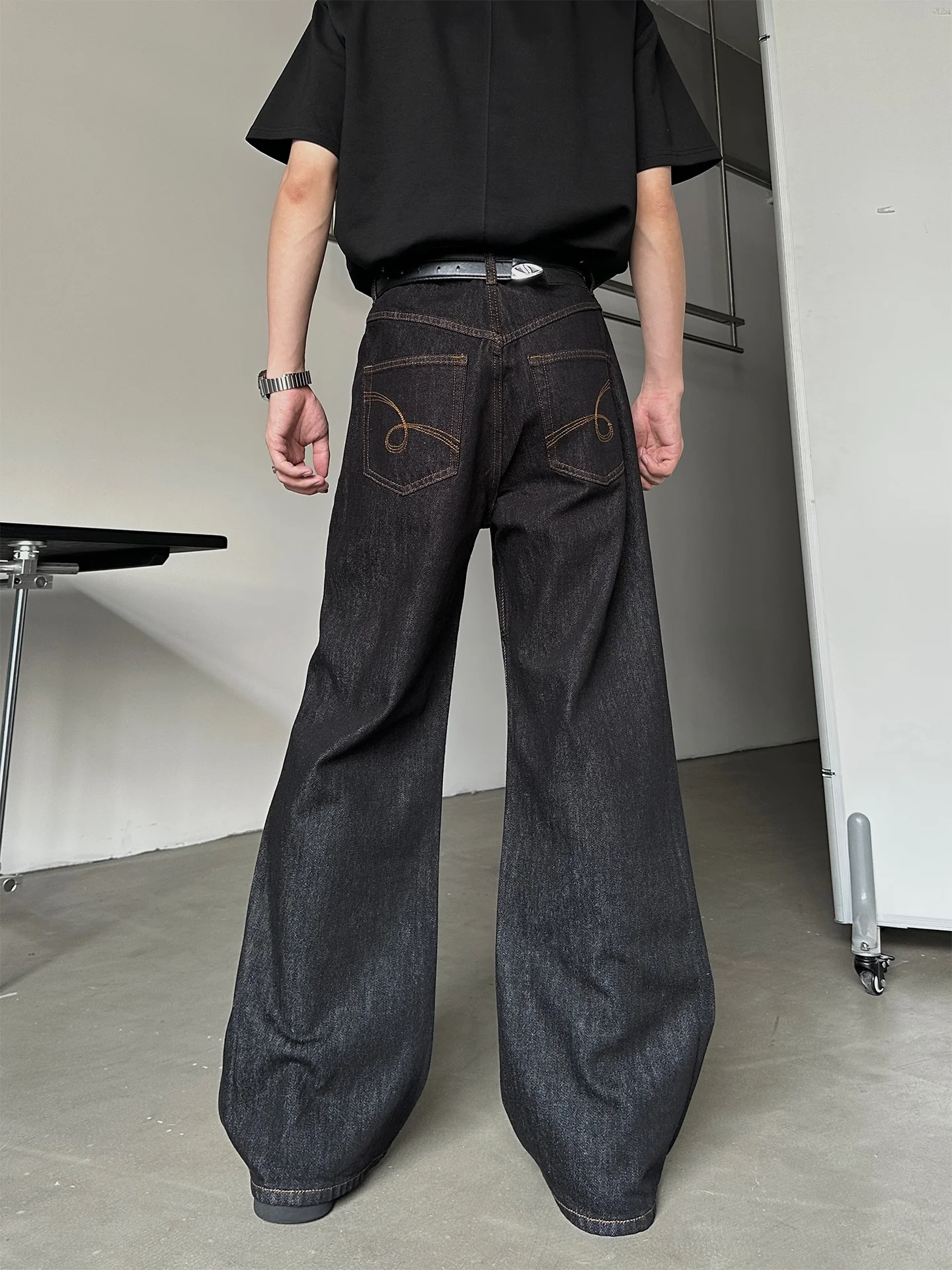 Loose Wide Leg Men's Jeans Mul - Jeans ulasan dan harga