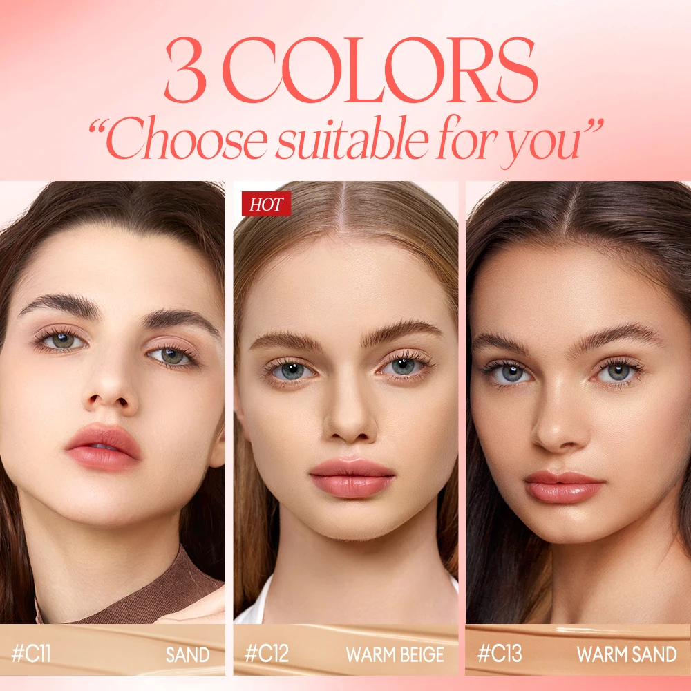 BANXEER Cushion Cream Fuller Natural Coverage Waterproof Oil-controlling Matte Finish Cushion Compact With Puff Face Makeup
