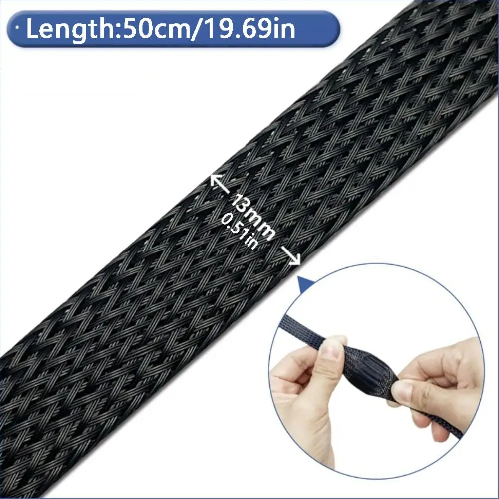 

4Pcs Spiral Wrapping Cable Sleeve Sheath Protector Expandable Braid Cable Cord Cover Wire Tubing 50cm Length TPE Mesh Tube