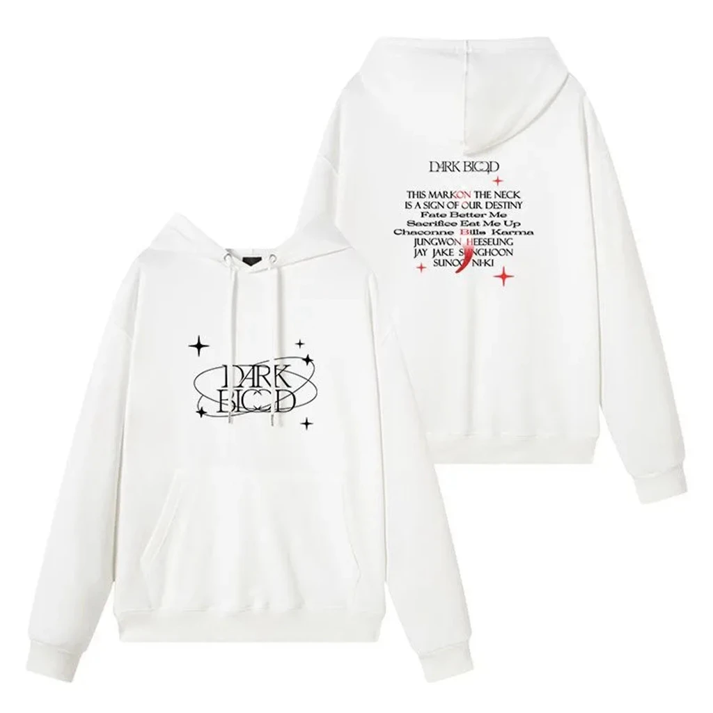 Kpop Y2K INS EN Tour DARK BLOOD Long-sleeved Unisex Sweatshirt Pullover HIP HOP Loose Printe Pullover Coat Oversize Sweatshirt