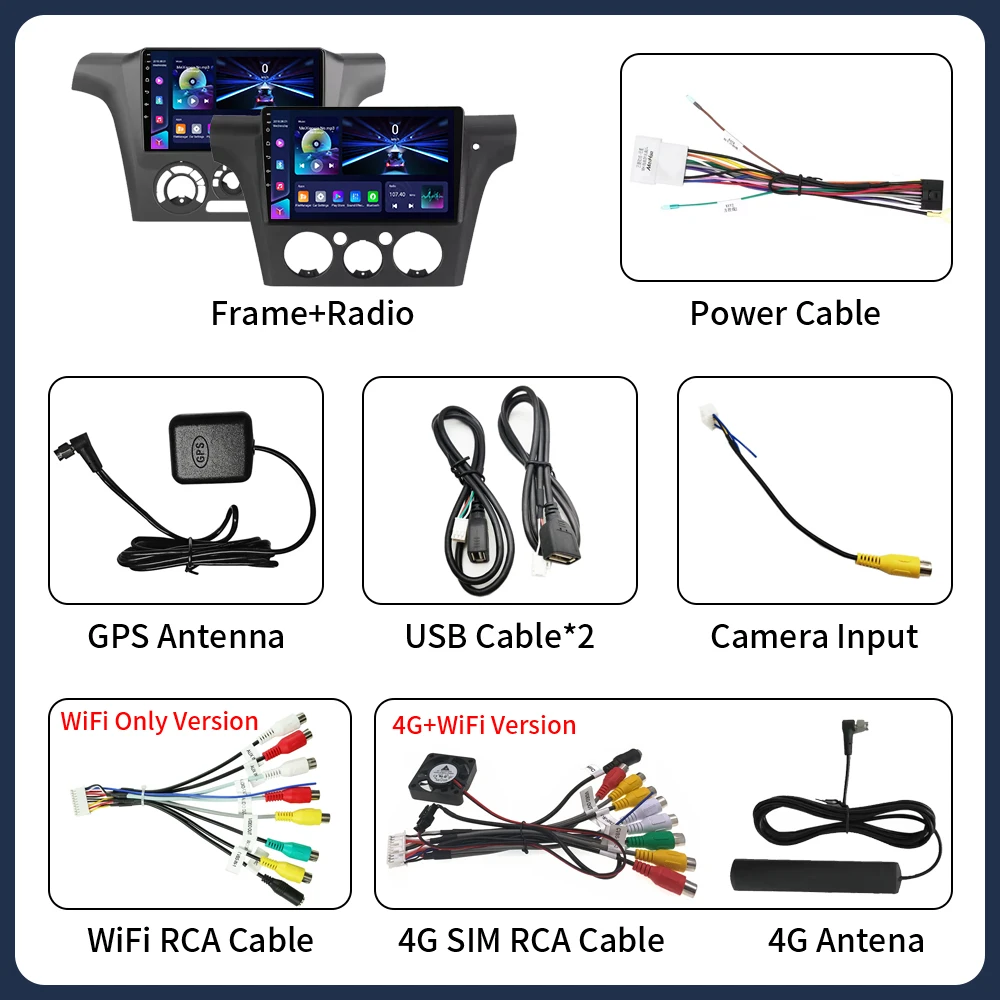 أندرويد 16 راديو السيارة Carplay لميتسوبيشي أوتلاندر Airtrek 1 2001 - 2008 الوسائط المتعددة 4G واي فاي نظام تحديد المواقع DVD 2 Din Autoradio ستيريو