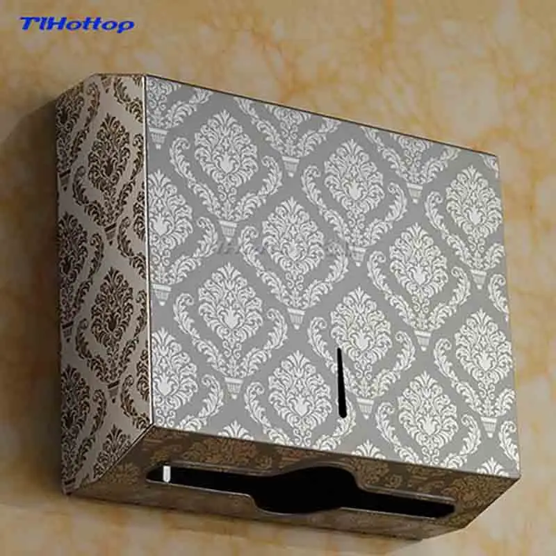 

Tlhottop Stainless Steel Tissue Dispenser Tissue Box Holder C-Fold Tissue D Paper Towel Bathroom accessory Wall Mount YJ-8673