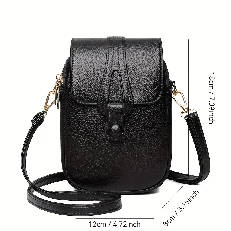 Damen Mini-Handytasche aus PU-Leder, kleine Umhängetasche, mehrfarbig, lässig, leicht, Handytasche für den täglichen Gebrauch und Reisen – Detail 2