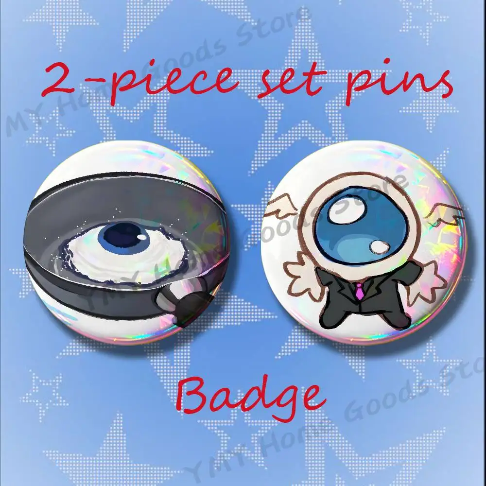 Tax Duo W-Wemmbu Eggchan Brooches for Backpack Accessories 25 32 44 58 75mm Round 2-piece set Free Mix